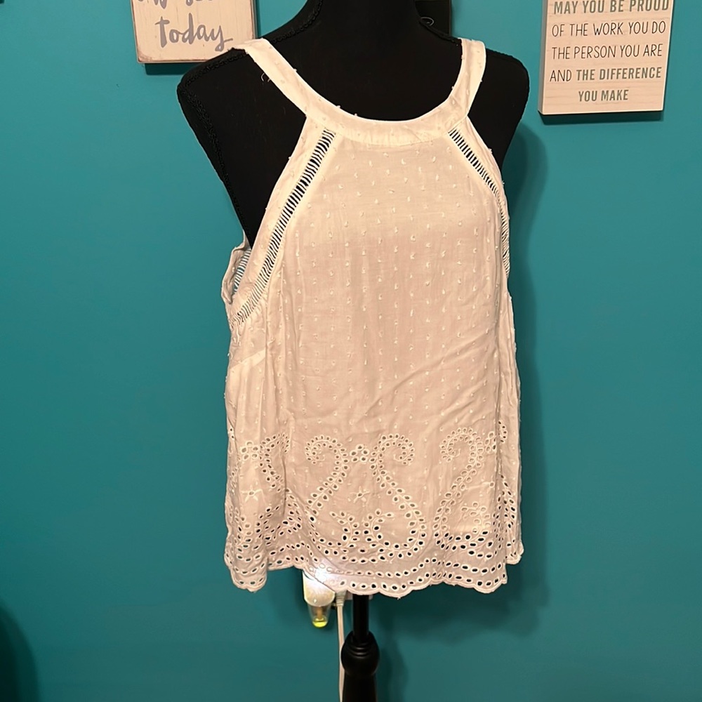White cotton sleeveless top